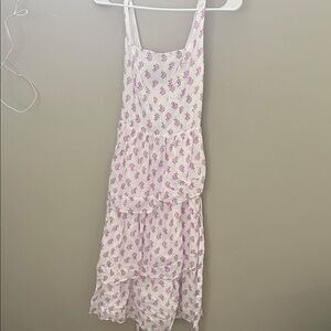 J. Crew White Sundress with Lavender Print